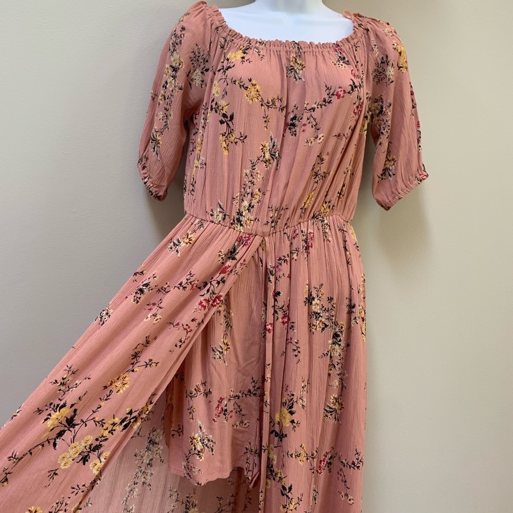 Romper with flowing open skirt